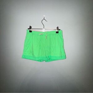 Ivivva 12 Bright Neon Green Girls Shorts with Pink Lining